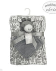Baby blanket with plush toy and ribbon, branded 'Mother's Choice', on a white background