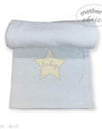 Mothers Choice Cotton Waffle Blanket Blue Star Embroid