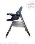 High chair with tray on a white background, branded 'Mother's Choice'.