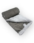 Mothers Choice Sherpa Fleece Stripe Blanket Grey