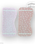 Two baby diaper bags with patterns on a white background, labeled 'Mother's Choice'.