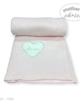 Mothers Choice Cotton Waffle Blanket Pink Heart Embroid