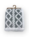 Mothers Choice Sherpa Fleece Blanket Grey White Net Design