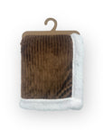 Mothers Choice Sherpa Fleece Stripe Blanket Brown