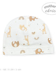 Baby hat with animal patterns on a white background, branded 'Mother's Choice'.