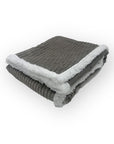 Mothers Choice Sherpa Fleece Stripe Blanket Grey