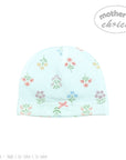 Floral patterned baby hat on a white background with 'Mother's Choice' branding.