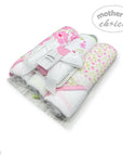 Mothers Choice 3 Piece Hooded Towels And 3 Piece Facecloths So Loved Pink Roses