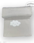Mothers Choice Cotton Waffle Blanket Grey Cloud Embroid