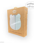 Kraft paper packaging for 2-pack stretchy cuddle blankets with 'Mother's Choice' branding.