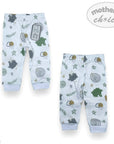Pair of baby pants with nature-themed print on a white background, featuring 'Mother's Choice' branding.