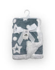 Mothers Choice Sherpa Fleece Stars Blanket Blue