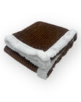 Mothers Choice Sherpa Fleece Stripe Blanket Brown