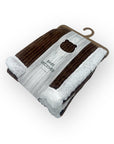 Mothers Choice Sherpa Fleece Stripe Blanket Brown