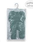 Green baby onesie in clear packaging on a hanger with 'Mother's Choice' branding.