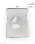 Mothers Choice Cotton Waffle Blanket Grey Cloud Embroid