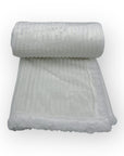 Mothers Choice Sherpa Fleece Stripe Blanket White