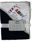 hooded towel navy sailor baby towel 100% cotton