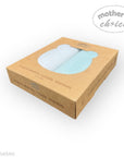Cardboard packaging for stretchy cuddle blankets with 'mother's choice' branding on a white background.