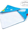 Baby bib with colorful designs on a white background, featuring the brand 'Mother's Choice'.