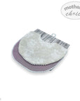 Two baby bibs with a soft texture on a white background, branded 'Mother's Choice'.