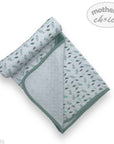 Floral patterned baby blanket with 'mother's choice' branding on a white background