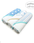 Mothers Choice 3 Piece Hooded Towels And 3 Piece Facecloths Blue Elephant