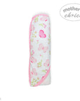 hooded towel and 4 washcloths and wash sponge pink butterfly