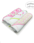 Mothers Choice 3 Piece Hooded Towels And 3 Piece Facecloths So Loved Pink Roses