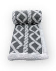 Mothers Choice Sherpa Fleece Blanket Grey White Net Design