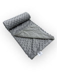 Gray textured blanket on a white background