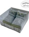 Mothers Choice Fancy Box Socks Olive Grey Pattern