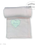 Mothers Choice Cotton Waffle Blanket Pink Heart Embroid