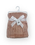Mothers Choice Single Layer Sherpa Fleece Stripe Blanket Pink