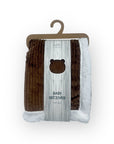 Mothers Choice Sherpa Fleece Stripe Blanket Brown