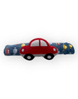 Toy car with a blue background featuring cars on a white background