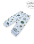 Baby leg warmers with animal pattern on a white background, branded 'Mother's Choice'.