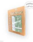 Packaging of bamboo burp cloths with a 'mother's choice' label on a white background