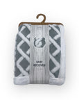 Mothers Choice Sherpa Fleece Blanket Grey White Net Design