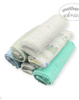 Mothers Choice 6 Pack Washcloth Set Blue Train