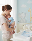 Stork And Baby soft blue striped muslin bibs for baby feeding and drool, 2 pack