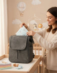 Stork And Baby grey PU upper baby bottle warmer, insulated for travel and outings.