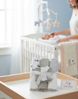 Stork & Baby 3 piece hooded towels and 3 piece facecloths set in brown construction cars design. Soft, absorbent cotton for baby care.