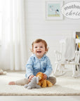 Stork And Baby blue airforce sailor jacket for infant boys, lightweight and cozy with zipper closure.