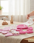 Stork & Baby infant girls 3-piece 100% cotton set in pink with floral and polka dot patterns. Includes hats and mittens.