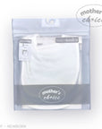 Stork And Baby Mothers Choice 3 pack newborn bibs, 2 white and 1 grey, soft cotton for feeding and teething messes.
