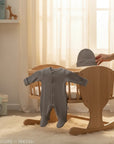 Stork And Baby Stone Preemie 2 Piece Grower And Hat Set. Soft ribbed cotton, button front, footed sleeper with matching beanie.
