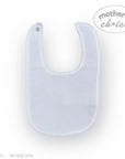 Stork And Baby white cotton baby bibs, soft and comfortable for newborns, perfect for feeding and teething.