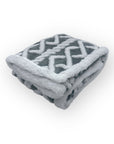 Mothers Choice  Sherpa Fleece Blanket Grey White Net Design