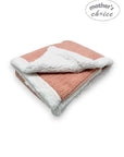 Pink and white blanket with 'Mother's Choice' branding on a white background